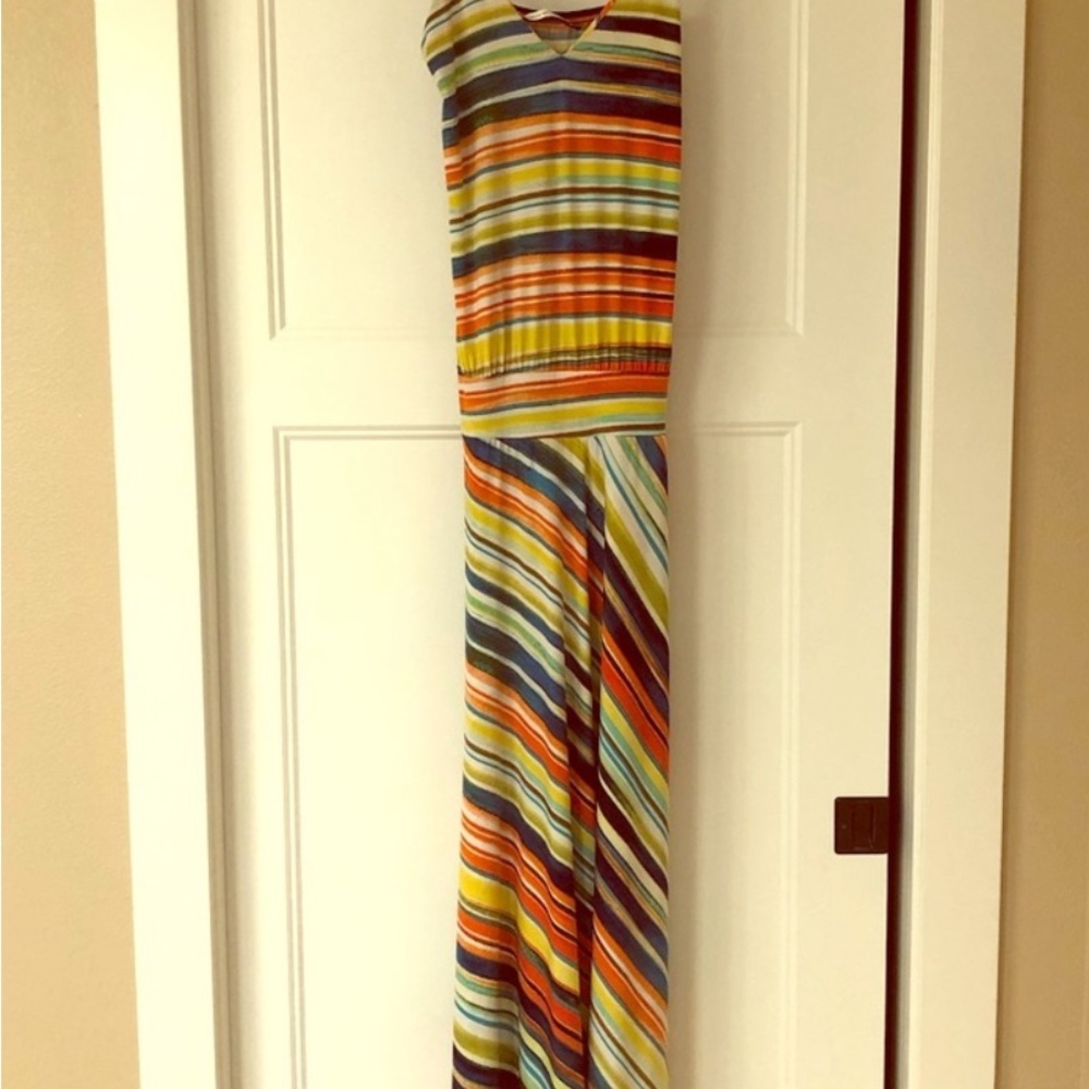Veronica M Orange Green Sundress Maxi